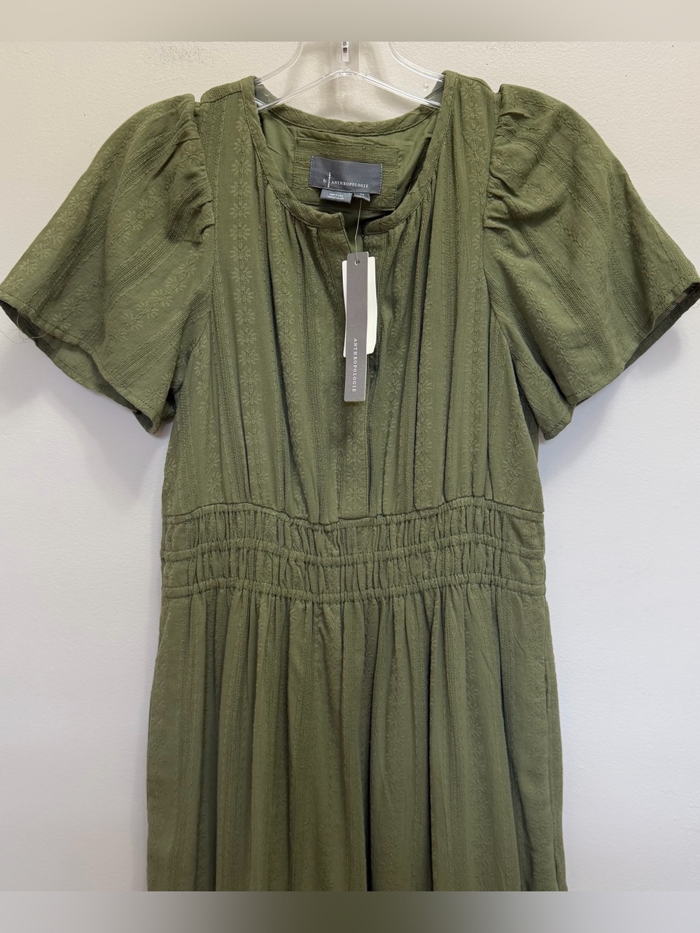 Anthropologie NWT Somerset Tiered Maxi Dress Pockets in Moss Green Size XS NEW - Picture 6 of 13